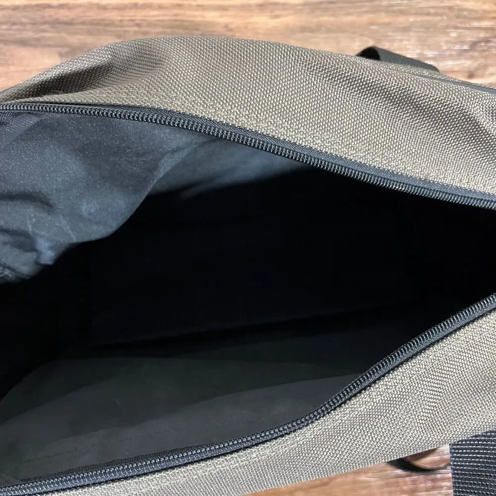 Eddie Bauer Messenger Weekend Bag Green Canvas Laptop Travel Shoulder Strap